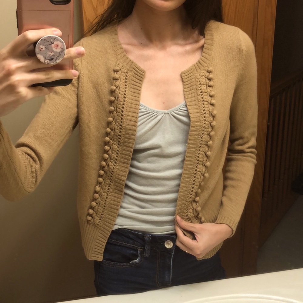 Ann Taylor LOFT Tan Cardigan
